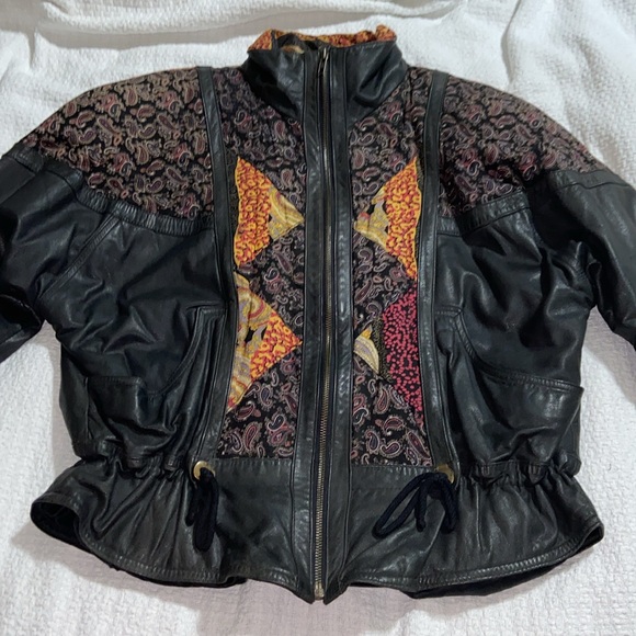 RARE HTF Vintage Euro Mond of California Leather fabric Jacket - Picture 12 of 16